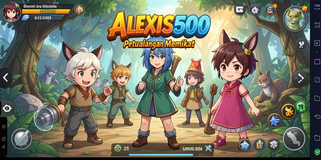 Screenshot ALEXIS500 menampilkan aksi karakter dalam dunia anime yang menakjubkan.