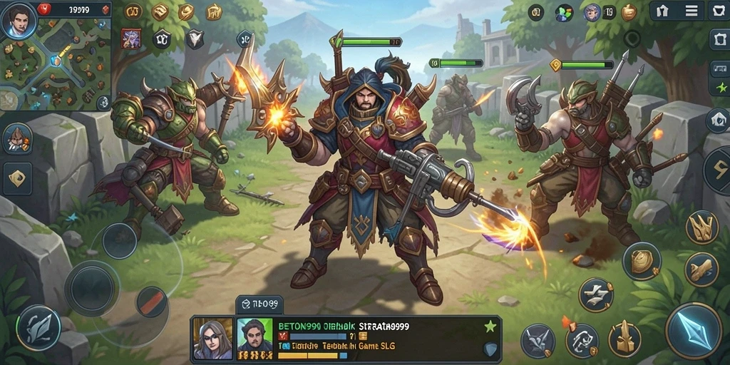 Screenshot BETON999 menampilkan aksi gameplay SLG yang intens.