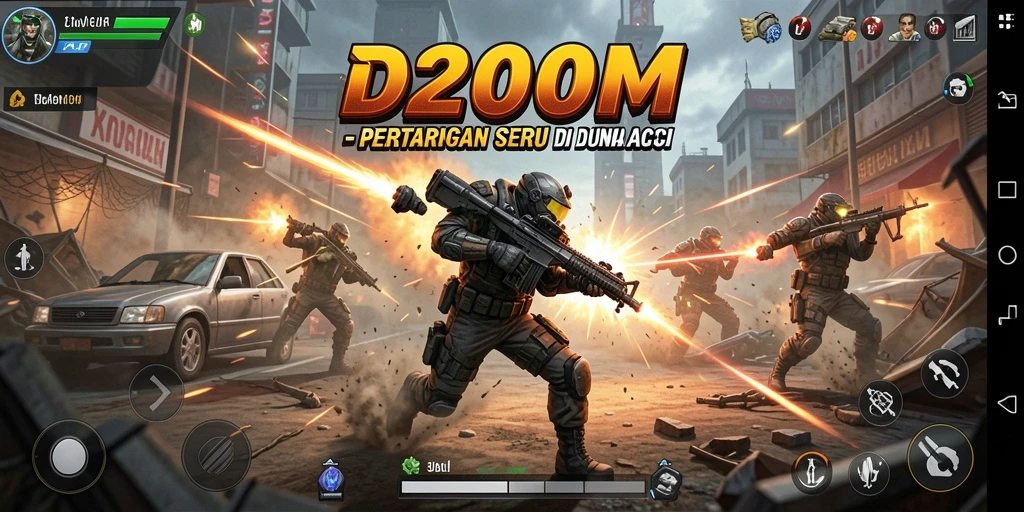 Tampilan aksi mendebarkan dalam game D200M.