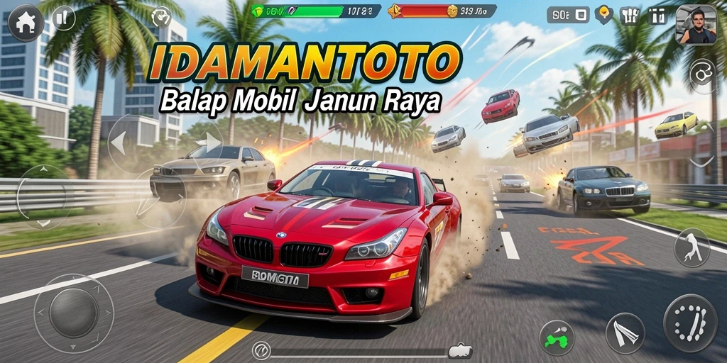 Tampilan gameplay <strong>IDAMANTOTO</strong> yang menegangkan dan menarik saat balapan.