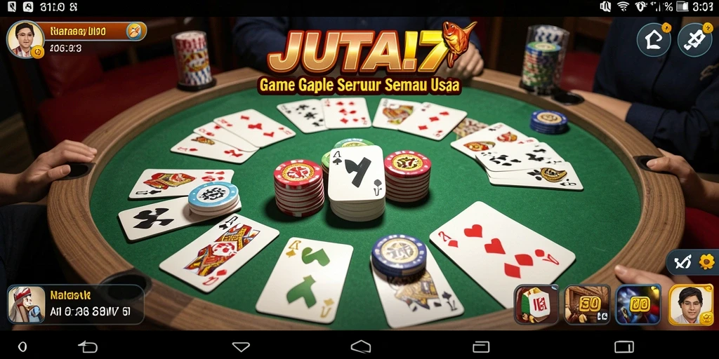 Screenshot gameplay seru JUTA7 saat bermain Gaple.