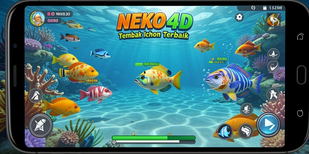 Tampilan gameplay seru dari NEKO4D yang menampilkan aksi Tembak Ikan.