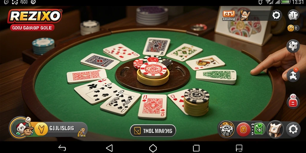 Screenshot gameplay seru dari REZIXO yang menampilkan aksi Gaple.