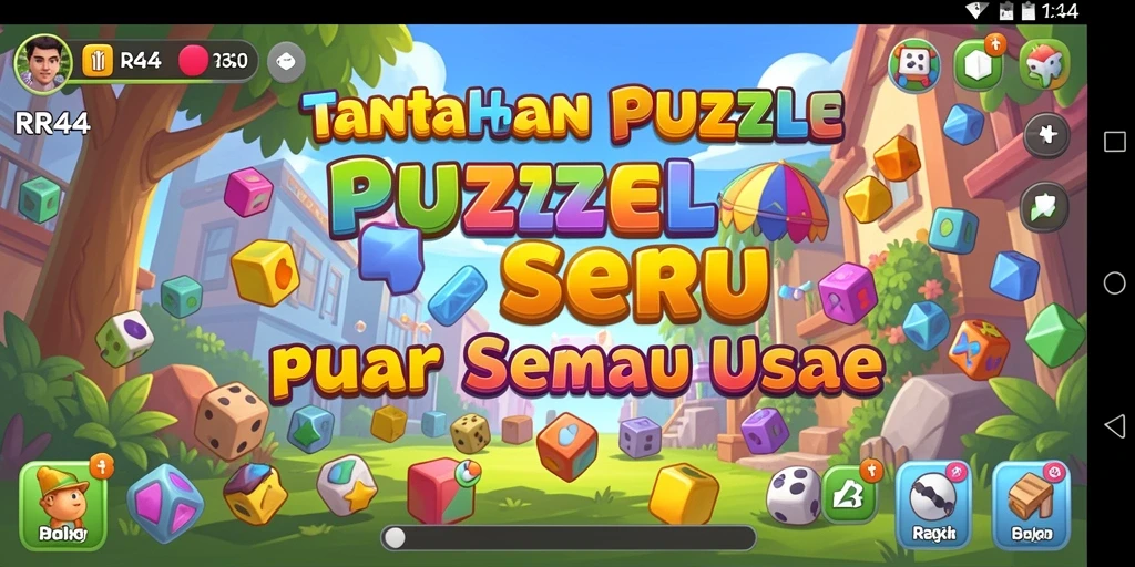 Screenshot gameplay RR44 menampilkan tantangan puzzle yang seru dan menarik.
