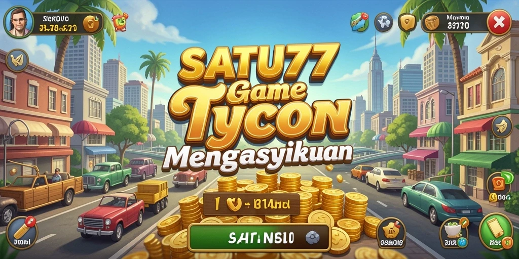 Screenshot gameplay SATU77 menampilkan keseruan manajemen bisnis Tycoon.