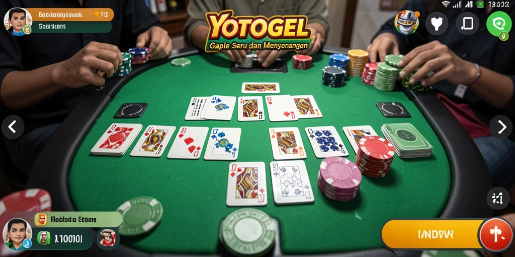 Tampilan gameplay YOTOGEL yang menampilkan permainan Gaple.