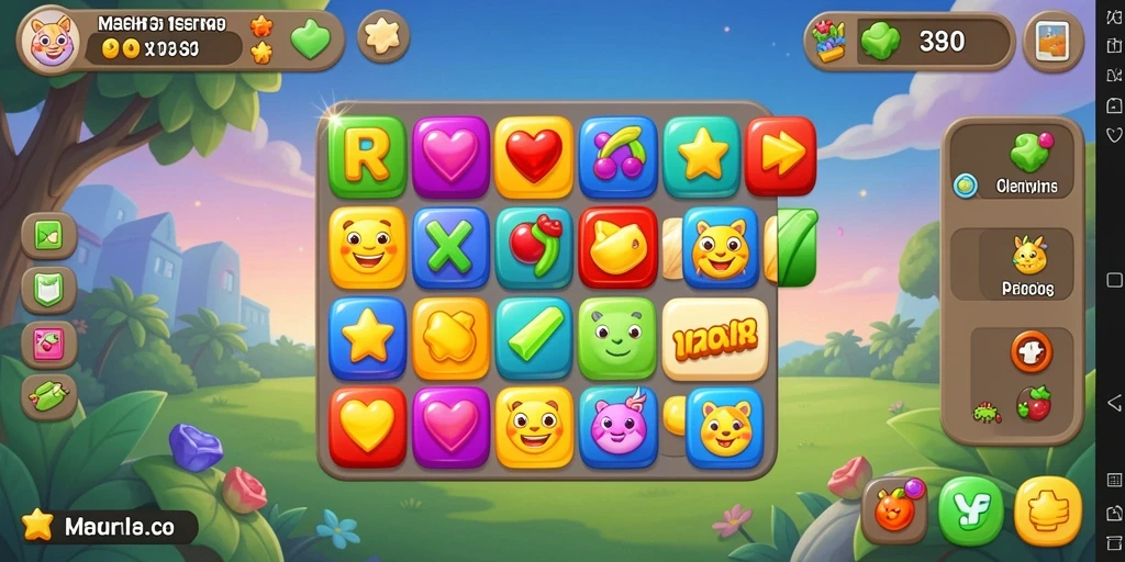Tampilan gameplay berwarna-warni dan menantang dari YYRR.